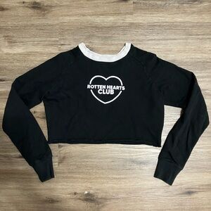 Valfre Rotten Hearts Club crop sweatshirt size M